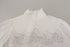 Dolce & Gabbana White Cotton Lace Trim Turtle Neck Blouse Top