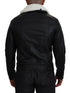 Dolce & Gabbana Black Lamb Leather Collared Men Coat Jacket