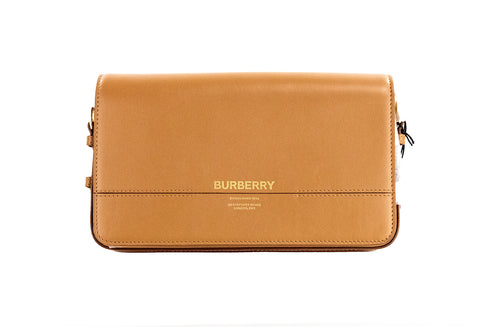 Burberry Grace Small Flap Crossbody Clutch Bag in Nutmeg Smooth Leather for Women