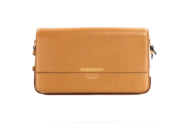 Burberry Grace Small Flap Crossbody Clutch Bag in Nutmeg Smooth Leather for Women