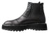 Dolce & Gabbana Black Leather Slip on Stretch Boots