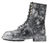 Bottes mi-mollet en cuir noir et gris Dolce & Gabbana