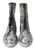 Bottes mi-mollet en cuir noir et gris Dolce & Gabbana