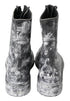 Bottes mi-mollet en cuir noir et gris Dolce & Gabbana