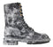 Bottes mi-mollet en cuir noir et gris Dolce & Gabbana