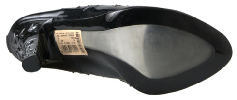 Dolce & Gabbana Black Cinderella Floral Crystal Heels – Women’s Luxury Pumps