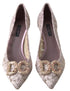 Dolce & Gabbana Pink Lace Crystal DG Pumps Women’s Heels