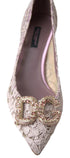 Dolce & Gabbana Pink Lace Crystal DG Pumps Women’s Heels