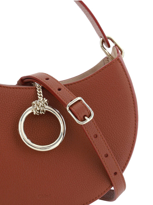 Chloé Sepia Brown Small Arlène Calf Leather Shoulder Bag for Women