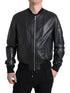 Dolce & Gabbana Black Leather Full Zip Bomber Men Jacket