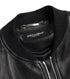 Dolce & Gabbana Black Leather Full Zip Bomber Men Jacket