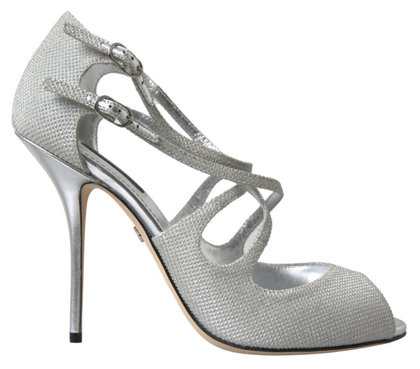 Dolce & Gabbana Silver Shimmer Sandals Pumps High Heels - Women’s Shoes