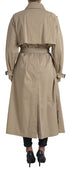 Dolce & Gabbana Khaki Double Breasted Trench Coat Jacket