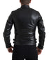 Dolce & Gabbana Black Leather Zipper Coat Men Jacket