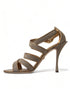 Dolce & Gabbana Bronze Crystal Strap Stiletto Heels – Elegant Evening Sandals for Women