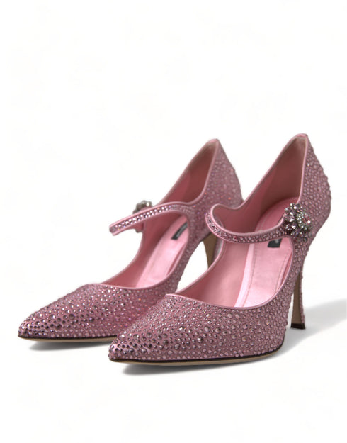 Dolce & Gabbana Pink Strass Crystal Embellished Heels Pumps Shoes - Women’s