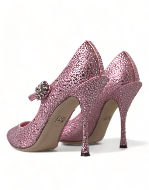 Dolce & Gabbana Pink Strass Crystal Embellished Heels Pumps Shoes - Women’s