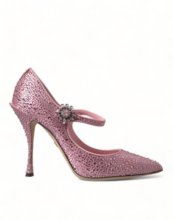 Dolce & Gabbana Pink Strass Crystal Embellished Heels Pumps Shoes - Women’s