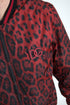 Dolce & Gabbana Red Leopard Bomber Short Coat Jacket