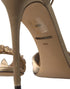 Dolce & Gabbana Gold Satin Ankle Strap Crystal Embellished Heels Sandals - Women’s Shoes