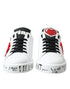 Dolce & Gabbana White Portofino Sneakers – Women’s Leather Love Patch Shoes