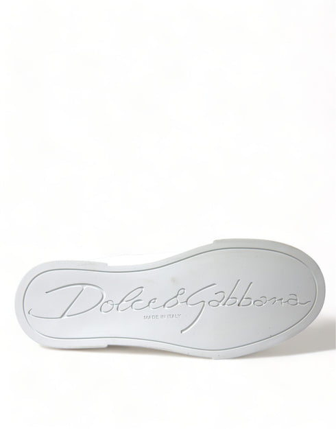 Dolce & Gabbana White Portofino Sneakers – Women’s Leather Love Patch Shoes