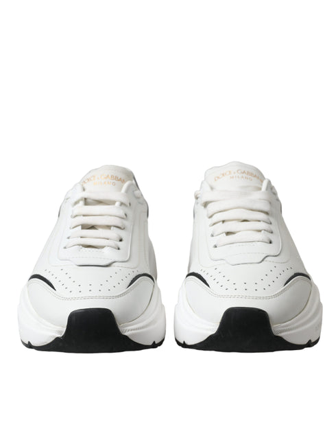 Dolce & Gabbana Daymaster White Black Leather Low Top Sneakers Shoes