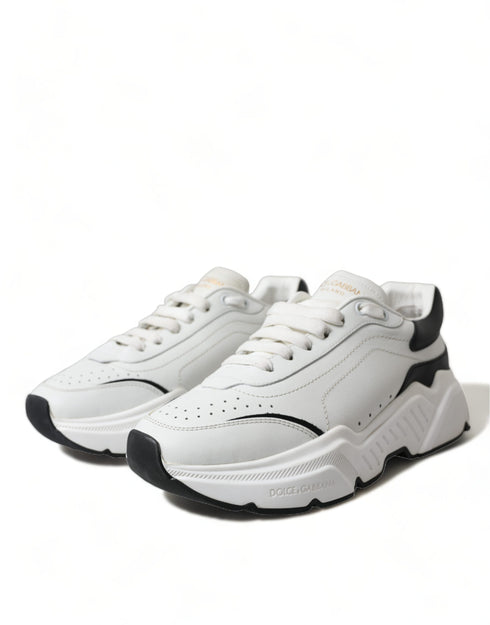 Dolce & Gabbana Daymaster White Black Leather Low Top Sneakers Shoes