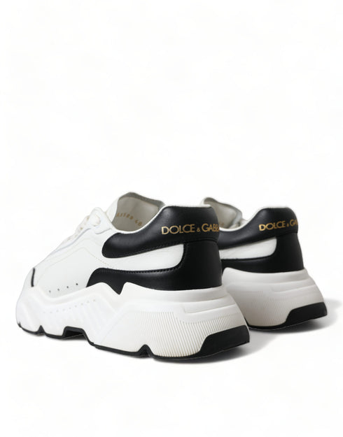 Dolce & Gabbana Daymaster White Black Leather Low Top Sneakers Shoes