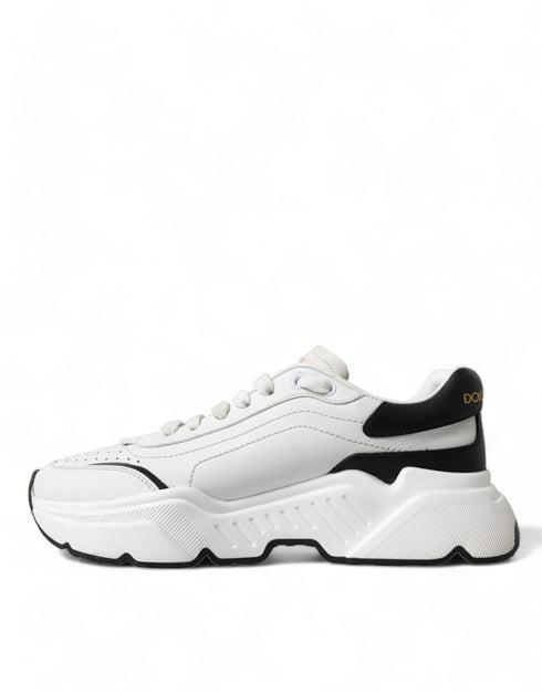 Dolce & Gabbana Daymaster White Black Leather Low Top Sneakers Shoes