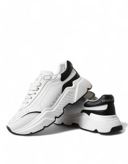Dolce & Gabbana Daymaster White Black Leather Low Top Sneakers Shoes
