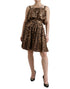 Dolce & Gabbana Brown Leopard Print Sleeveless A-line Dress