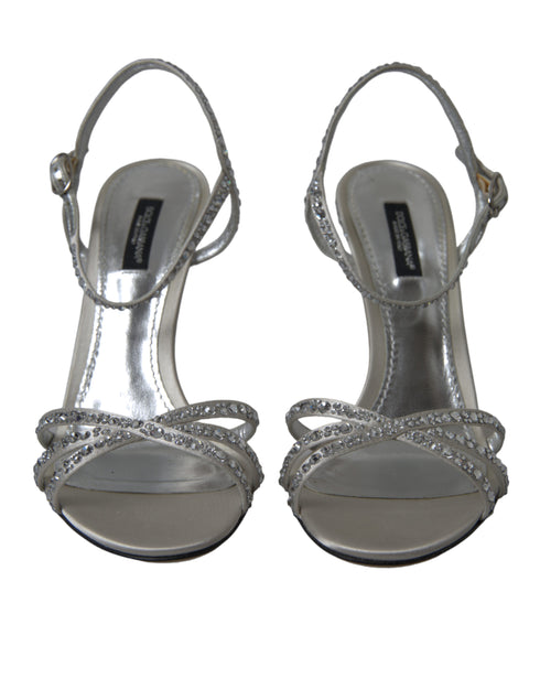 Dolce & Gabbana Silver Crystal High Heels Sandals for Women