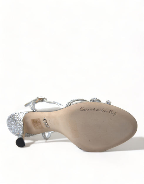 Dolce & Gabbana Silver Crystal High Heels Sandals for Women