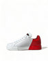 Dolce & Gabbana Portofino Sneakers Shoes – White & Red Leather Low Tops for Women