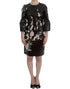Dolce & Gabbana Black floral 3/4 Sleeve sheath dress