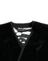 Dolce & Gabbana Black Velvet Cotton Double Breasted Jacket