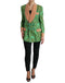Dolce & Gabbana Green Floral Double Breasted Coat Jacket