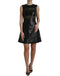 Valentino Shiny Black Nylon Cut Out A-line Mini Dress