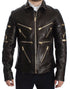 Dolce & Gabbana Brown Lambskin Leather Zipper Jacket