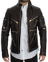 Dolce & Gabbana Brown Lambskin Leather Zipper Jacket