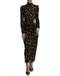 Dolce & Gabbana Black Floral Cut Out Sheath Long Maxi Dress