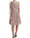 Dolce & Gabbana Pink One Shoulder Pleated Lame Tulle Dress