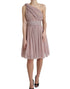 Dolce & Gabbana Pink One Shoulder Pleated Lame Tulle Dress