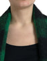Dolce & Gabbana Black Green Buffalo Check Poncho Coat Jacket