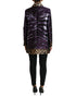 Dolce & Gabbana Purple Lamé Jacquard Tiger Print Coat Jacket