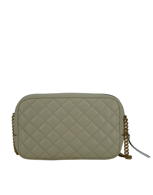 Versace White Quilted Lamb Leather Camera Shoulder Bag for Women