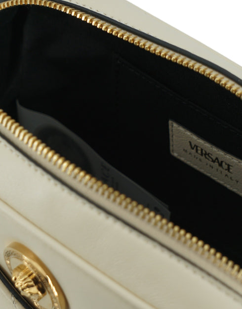 Versace White Lamb Leather Camera Bag for Women – Elegant Crossbody