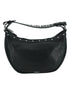 Versace Black Calf Leather Studded Hobo Shoulder Bag for Women