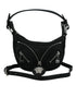 Versace Black Calf Leather Mini Hobo Shoulder Bag for Women